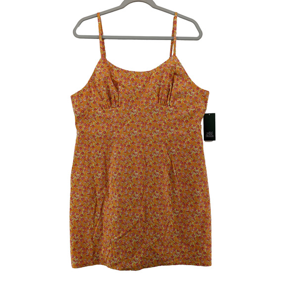 Wild Fable Sundress Mini Woven Bodycon Orange Floral XXL Dress Cutout Sleeveless - Picture 9 of 9